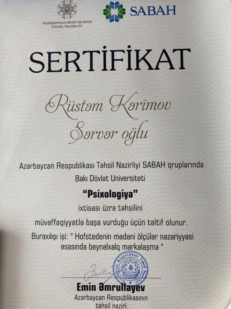 Sertifikatlar certificate