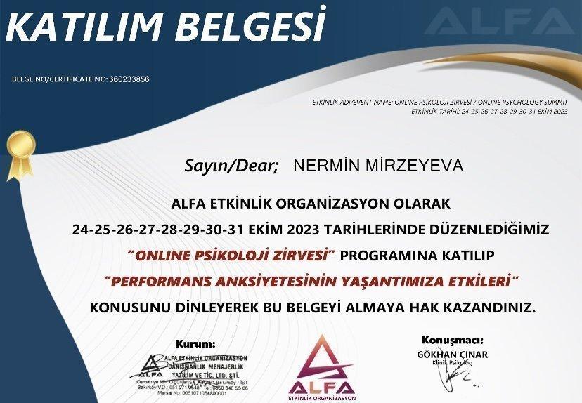 Sertifikatlar certificate