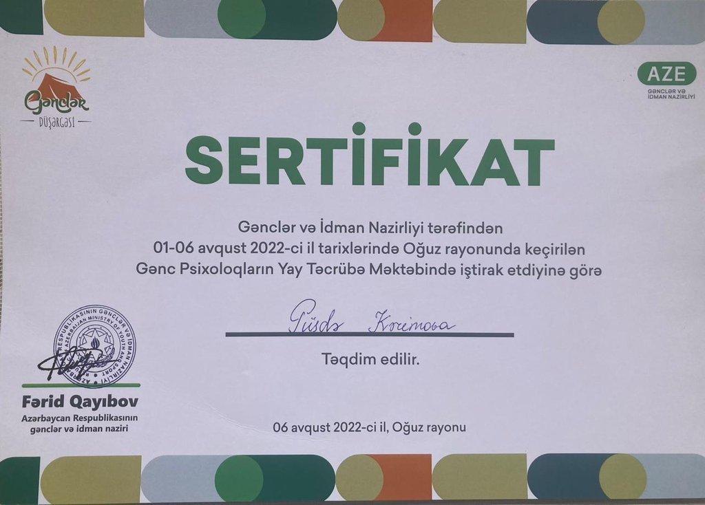 Sertifikatlar certificate