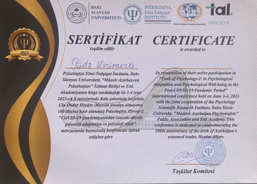 Sertifikatlar certificate