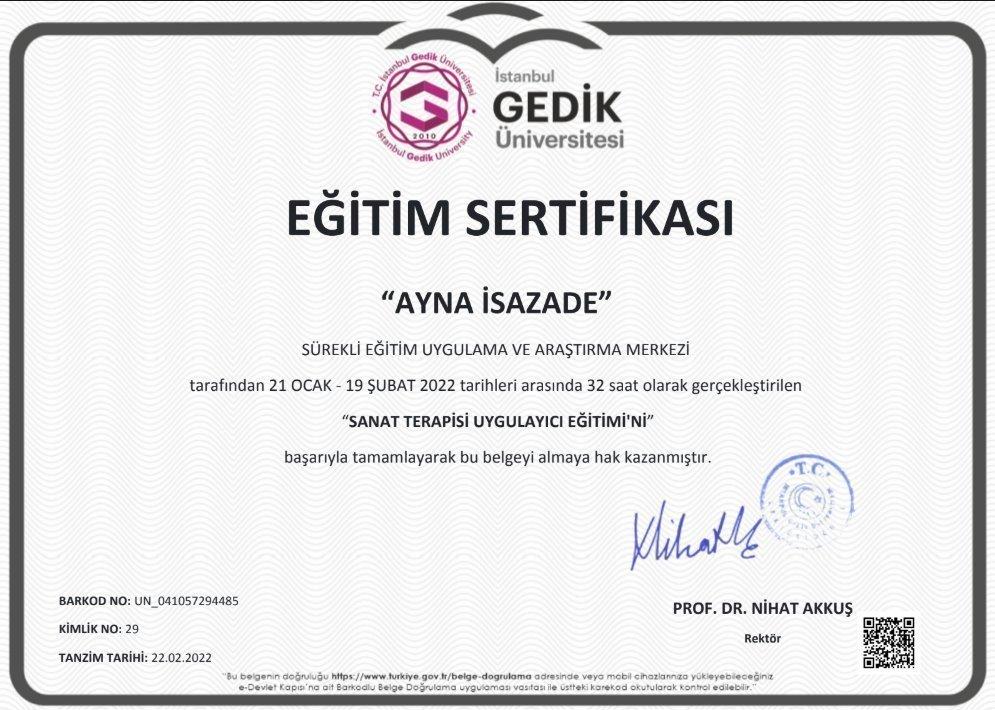 Sertifikatlar certificate