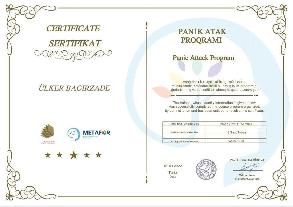 Sertifikatlar certificate