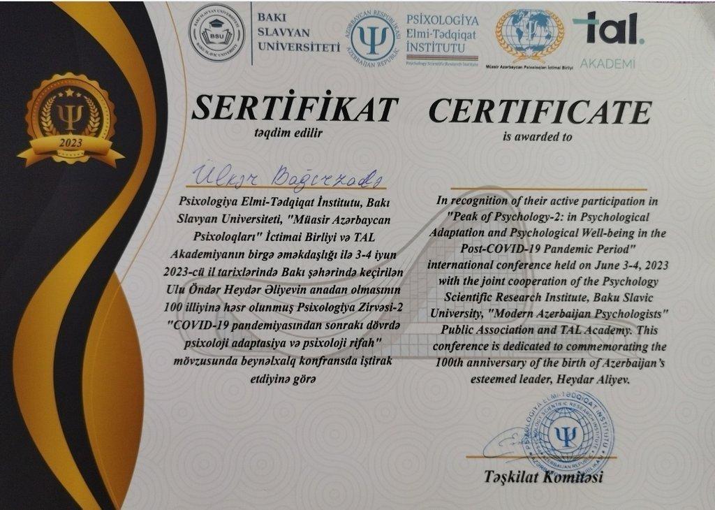 Sertifikatlar certificate
