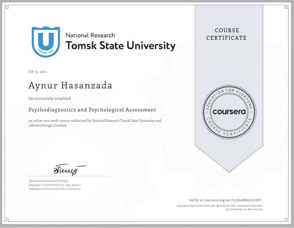 Sertifikatlar certificate